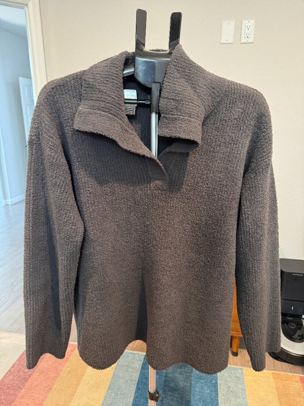 Barefoot Dreams Grey CozyChic Ultra Lite Collared Pullover L